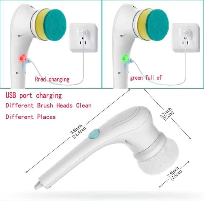 Brosse de nettoyage électrique 5-en-1