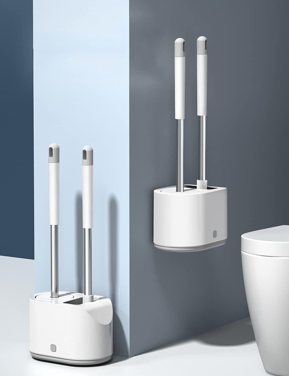 Brosse WC Multifonctionnelle avec Support Mural - Design Moderne et Hygiénique