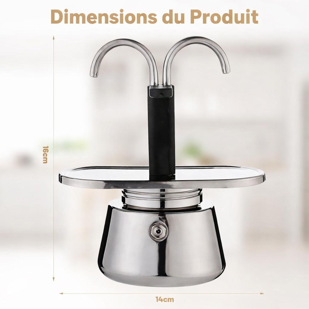 Cafetière en acier inoxydable - آلة تحضير القهوة من الستانلس ستيل