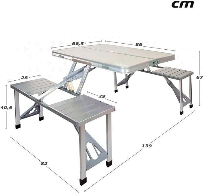 Table de pique-nique pliante en aluminium - طاولة النزهة قابلة للطي