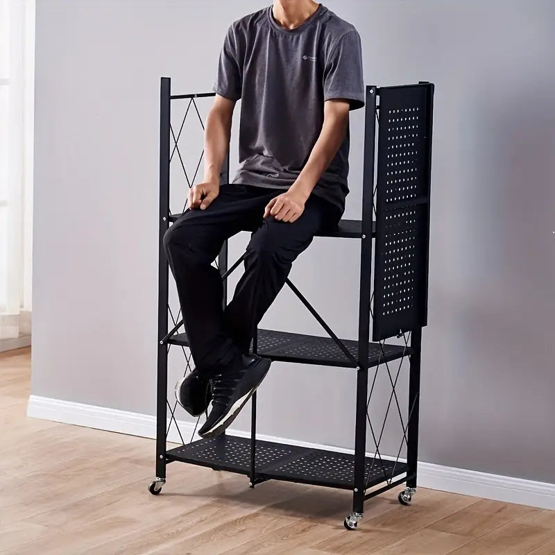 Étagère de Rangement à 4 Niveaux en Métal