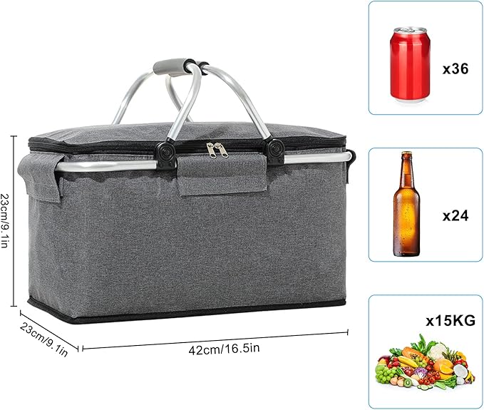 Panier de pique-nique isotherme pliable portable