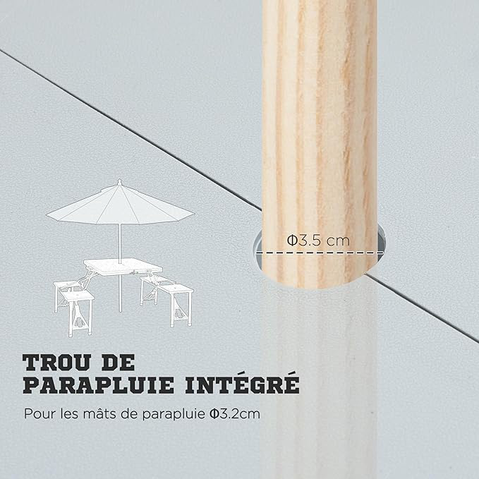 Table de pique-nique pliante en aluminium - طاولة النزهة قابلة للطي