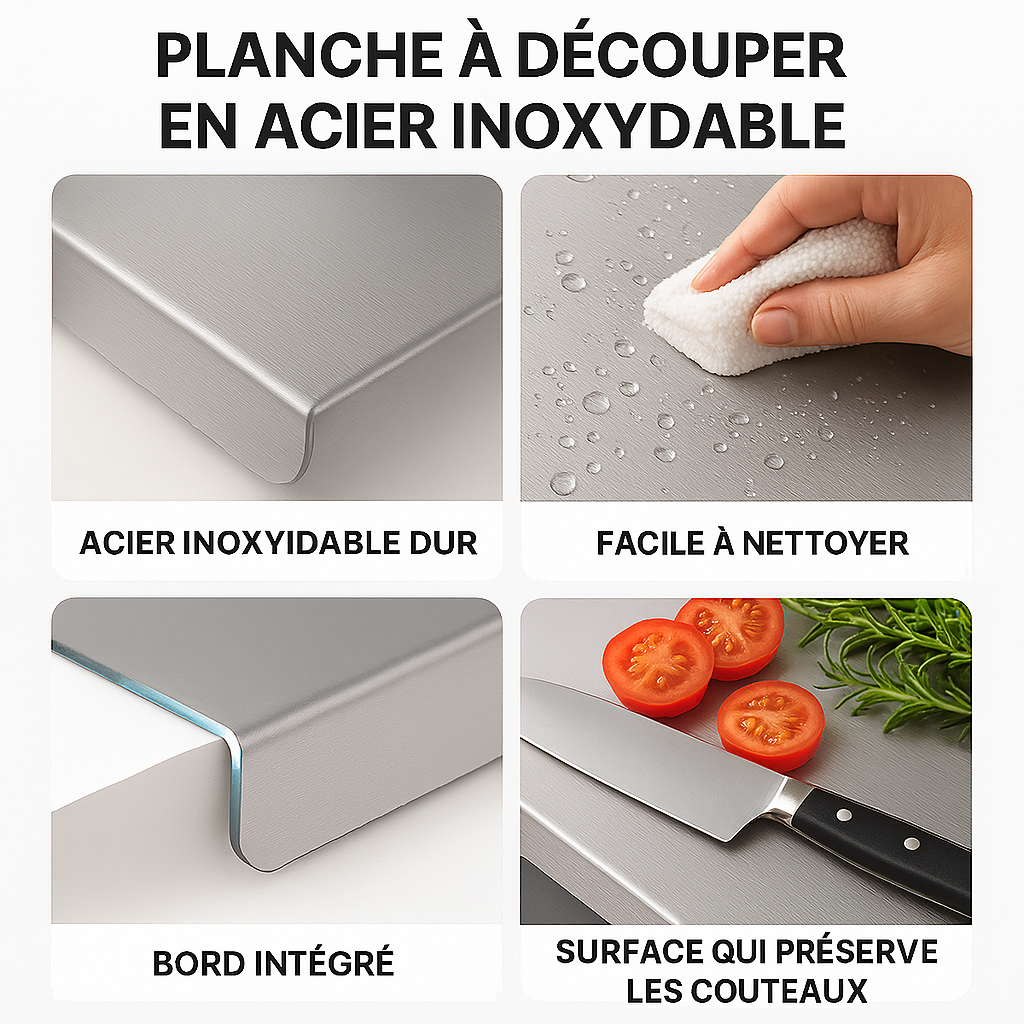 Planche de découpe Inox - لوحة التقطيع للمطبخ