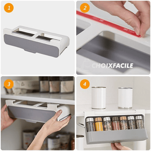 Rangement des épices avec 6 bouteilles - صندوق التوابل مع 6 زجاجات
