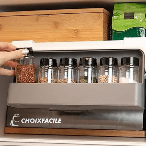 Rangement des épices avec 6 bouteilles - صندوق التوابل مع 6 زجاجات