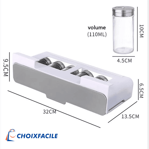 Rangement des épices avec 6 bouteilles - صندوق التوابل مع 6 زجاجات
