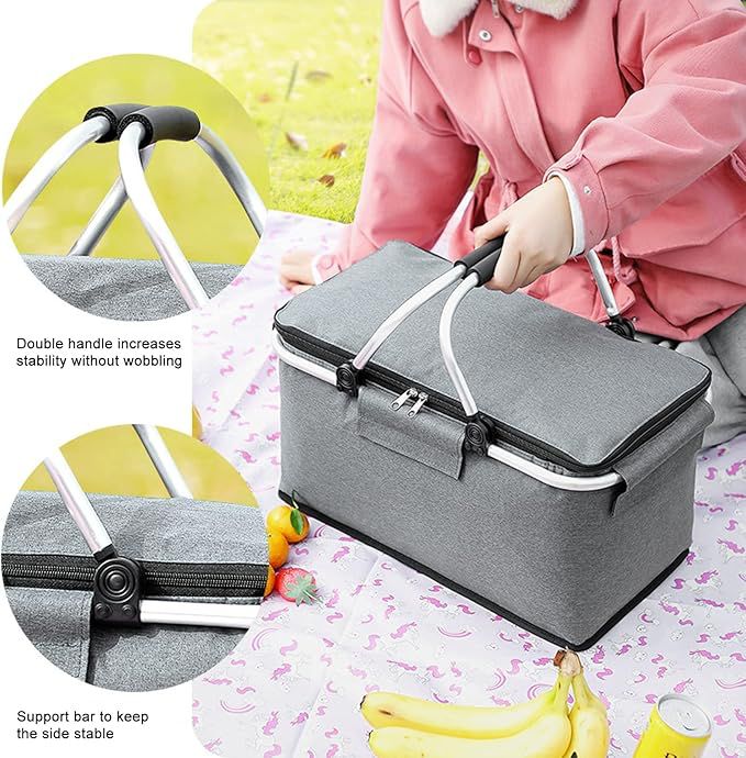 Panier de pique-nique isotherme pliable portable