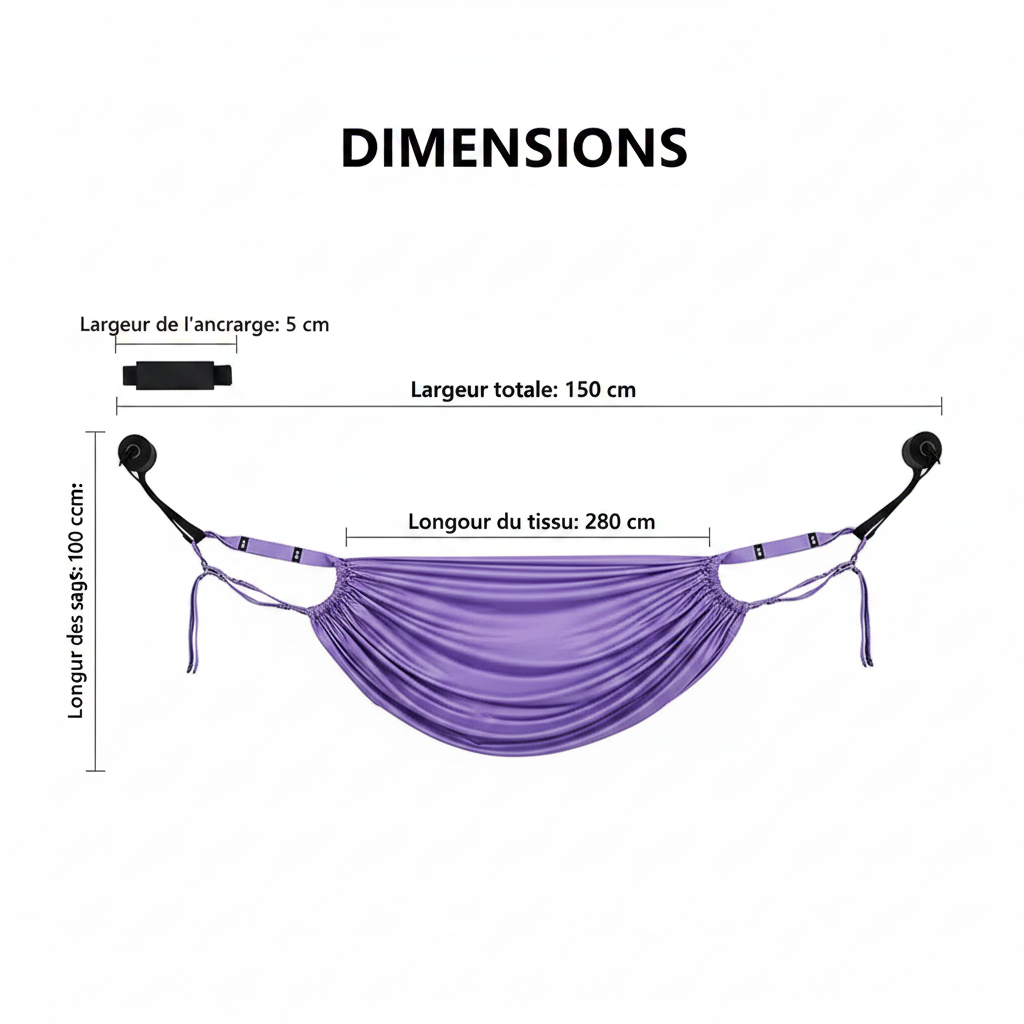 DIMENSIONS - Hamac de yoga aérien