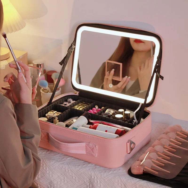 Trousse de maquillage avec Miroir LED Intégré