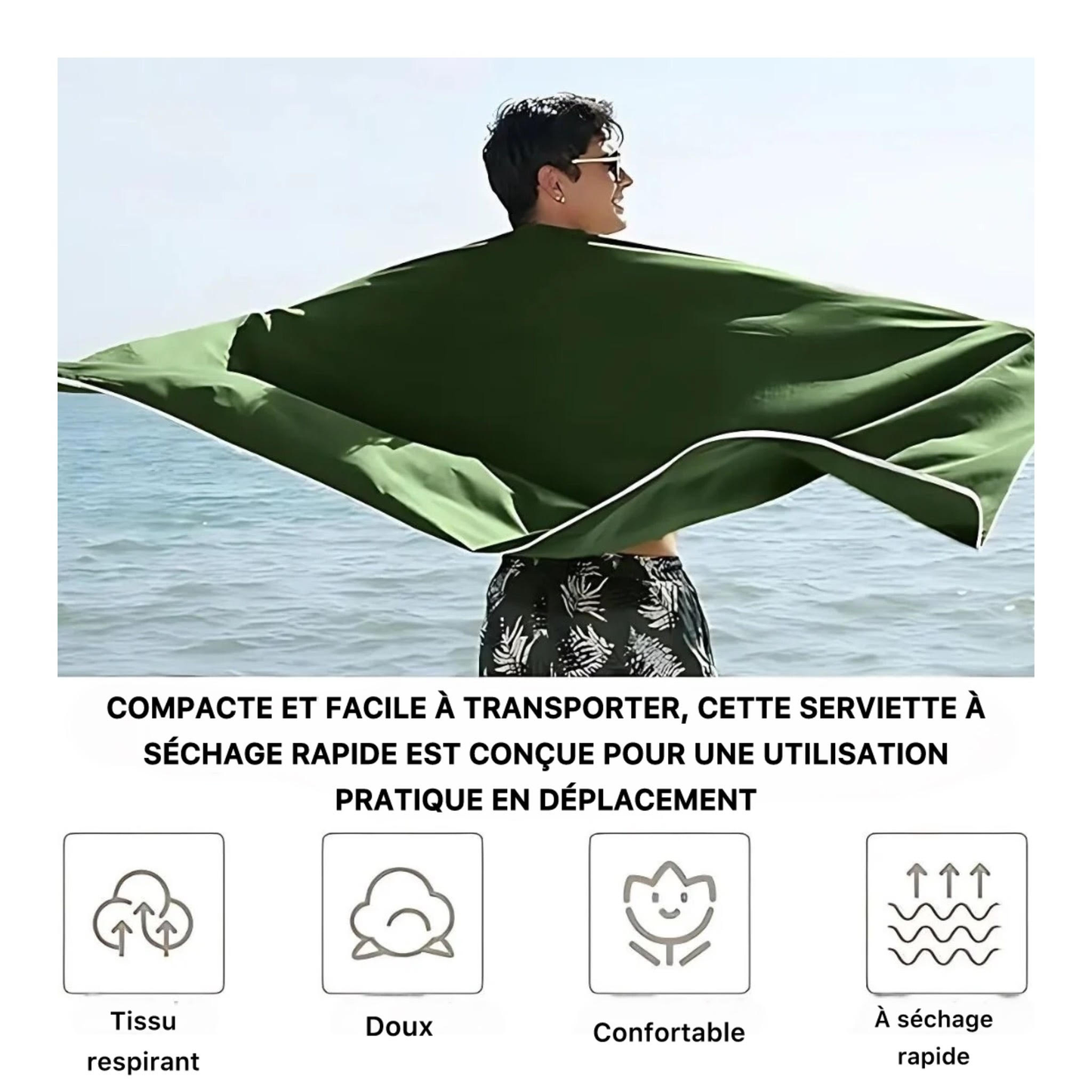 Serviette en microfibre à séchage rapide - منشفة مايكروفايبر سريعة التجفيف