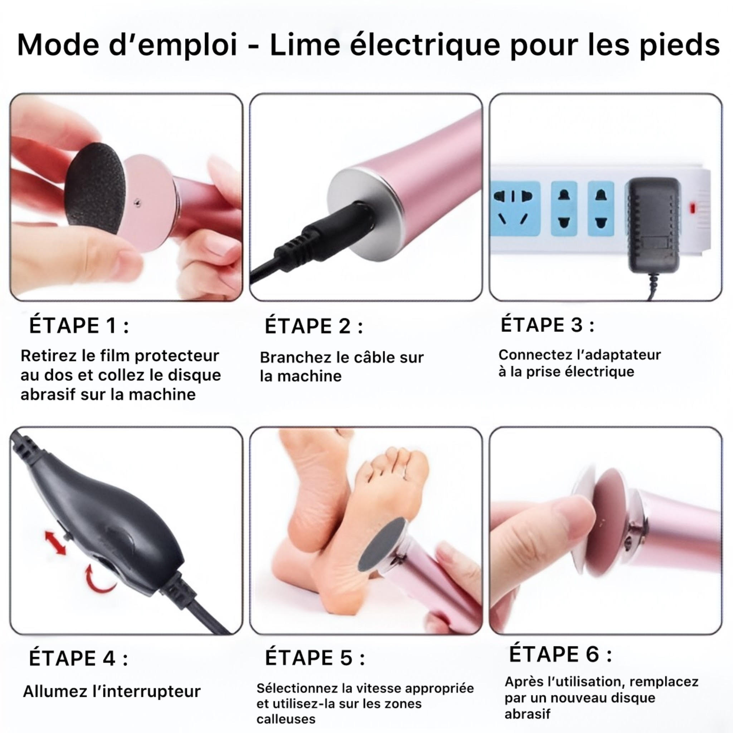 Appareil électrique anti-callosités - مقشر للقدمين الكهربائي