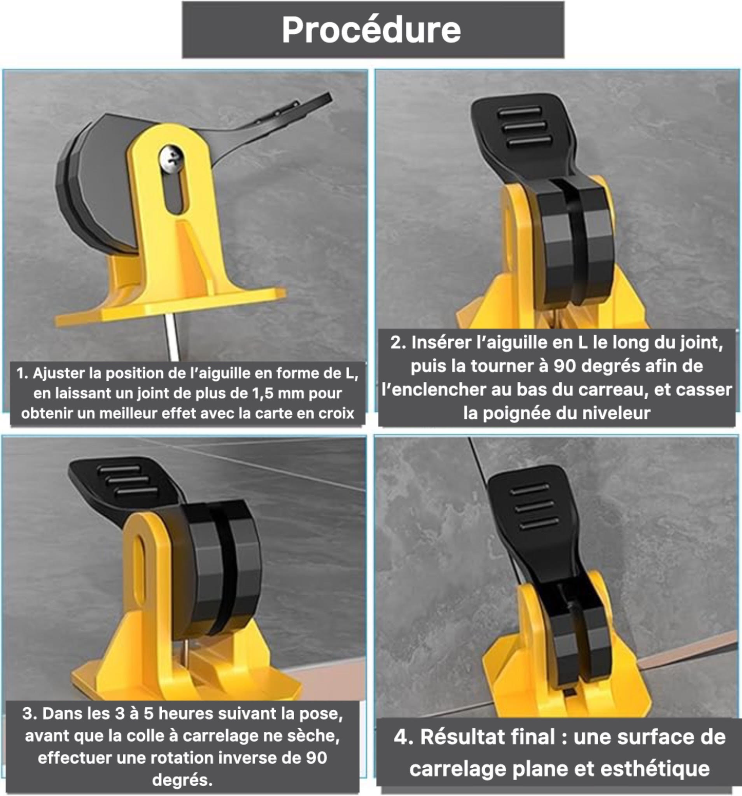 Pack 50 Pcs Niveleur de Carrelage - باك 50 قطعة لتسوية الزليج