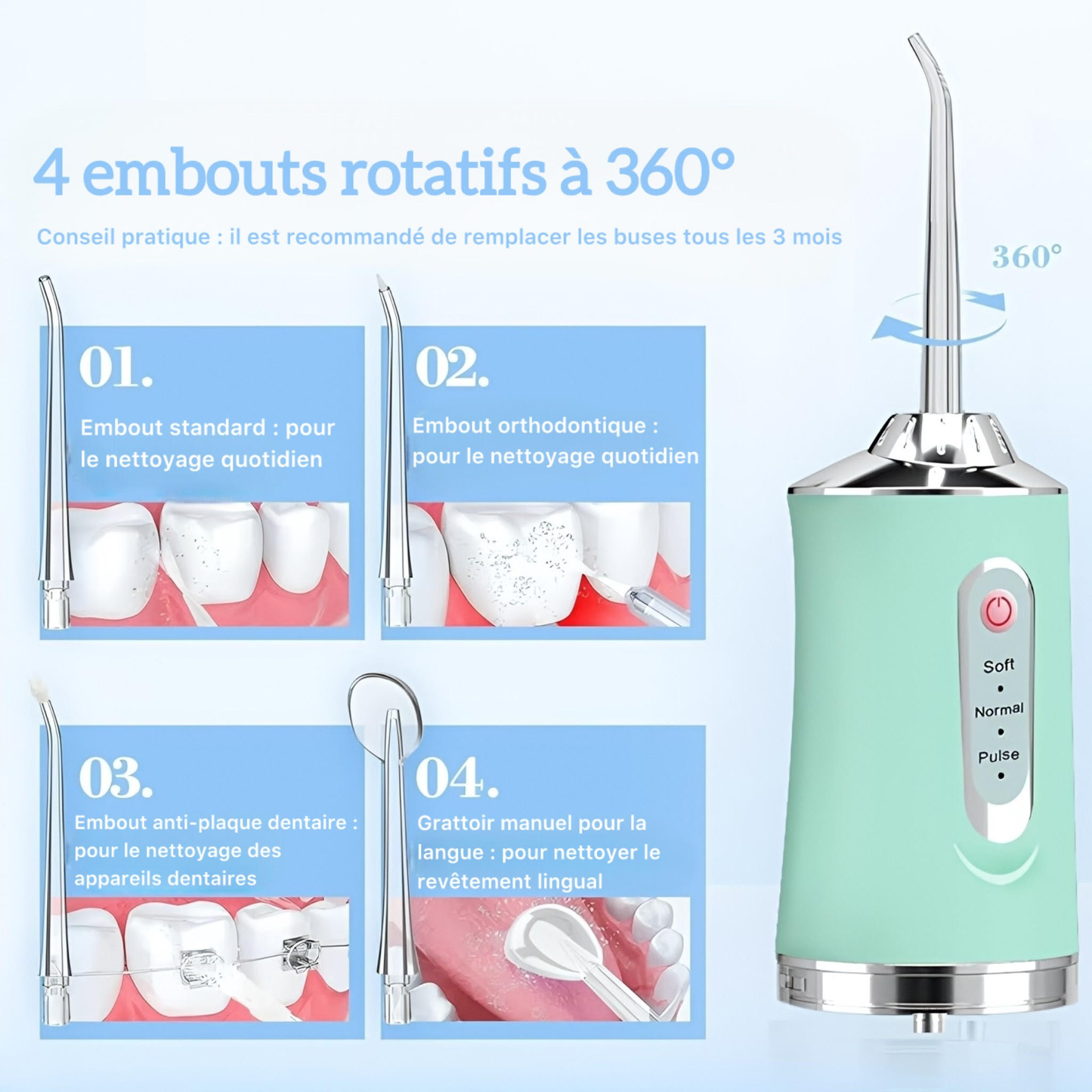 Hydropulseur dentaire portable - جهاز تنظيف الأسنان المائي