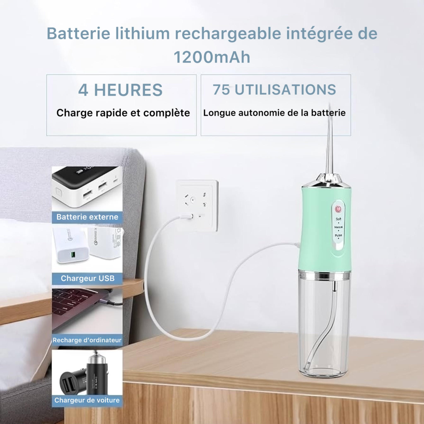 Hydropulseur dentaire portable - جهاز تنظيف الأسنان المائي
