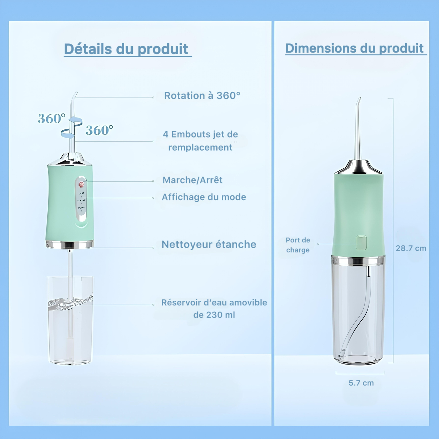 Hydropulseur dentaire portable - جهاز تنظيف الأسنان المائي