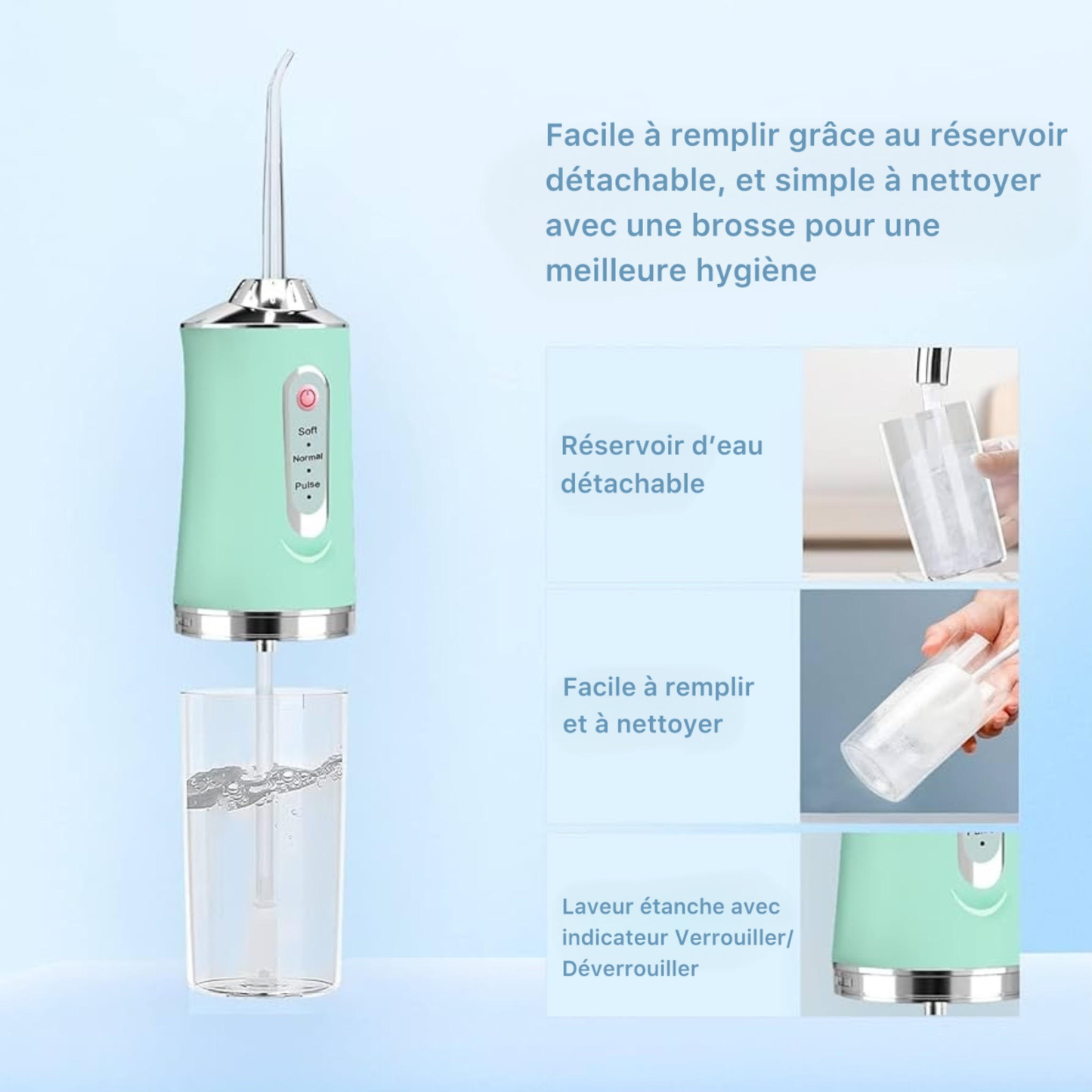 Hydropulseur dentaire portable - جهاز تنظيف الأسنان المائي