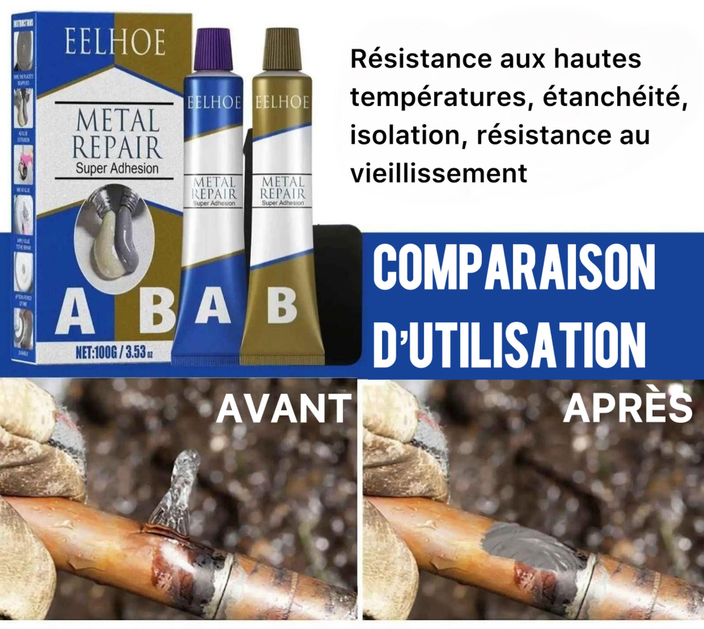 Pâte Métallique Réparatrice - معجون إصلاح معدني