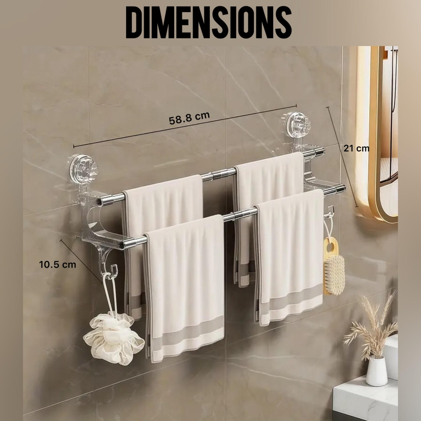 Porte-serviettes mural double - حامل مناشف جداري مزدوج