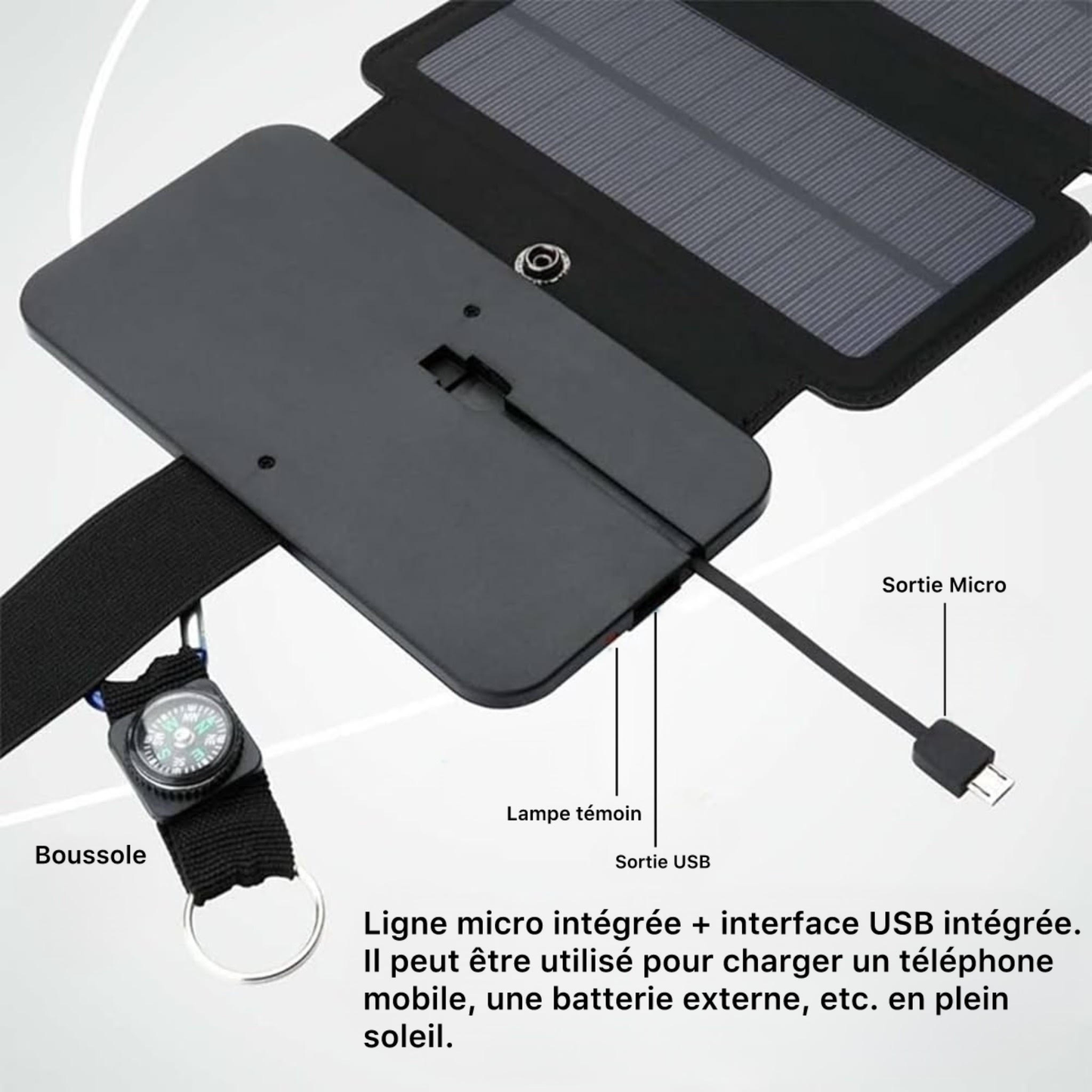 Charge solaire Portable USB شاحن شمسي محمول