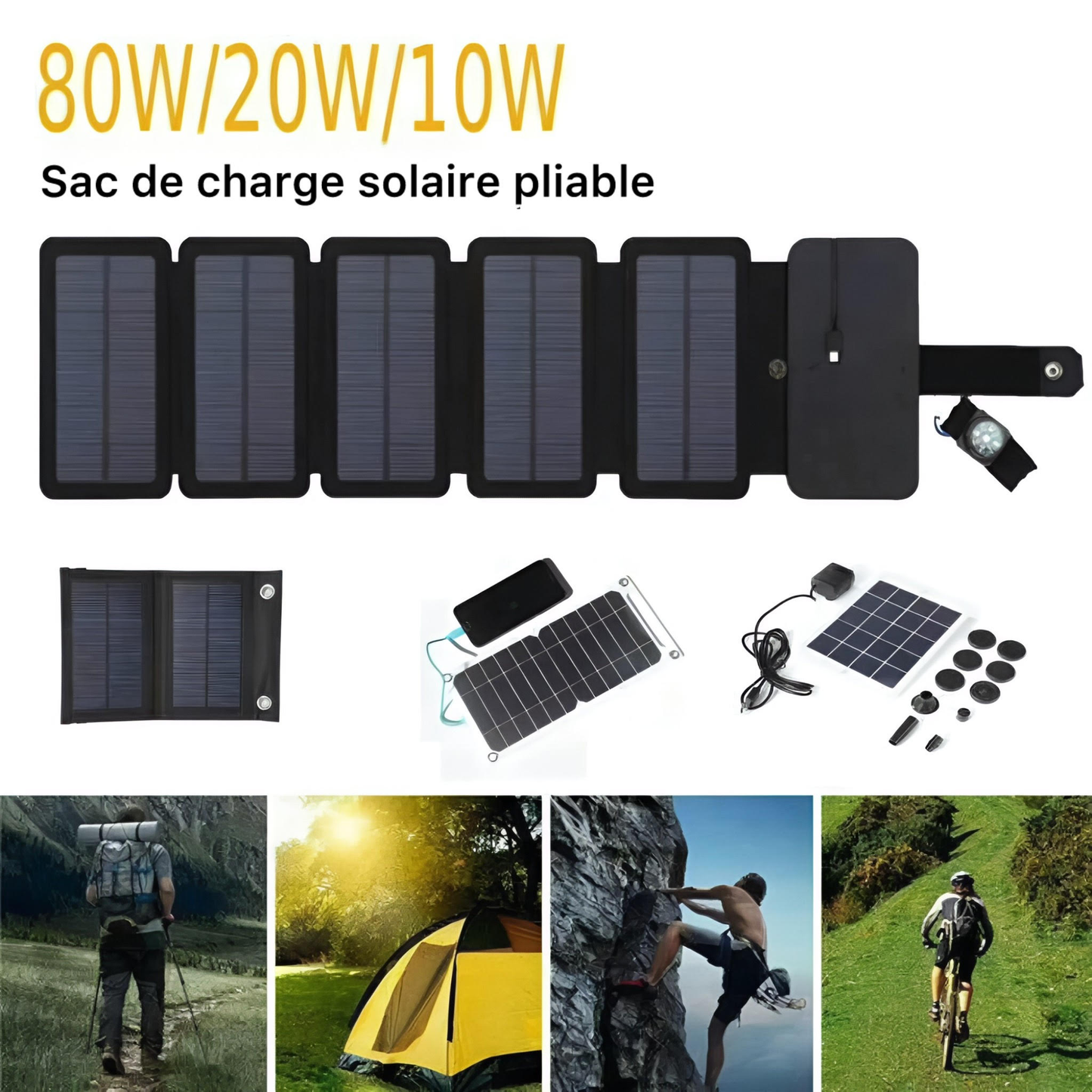 Charge solaire Portable USB شاحن شمسي محمول