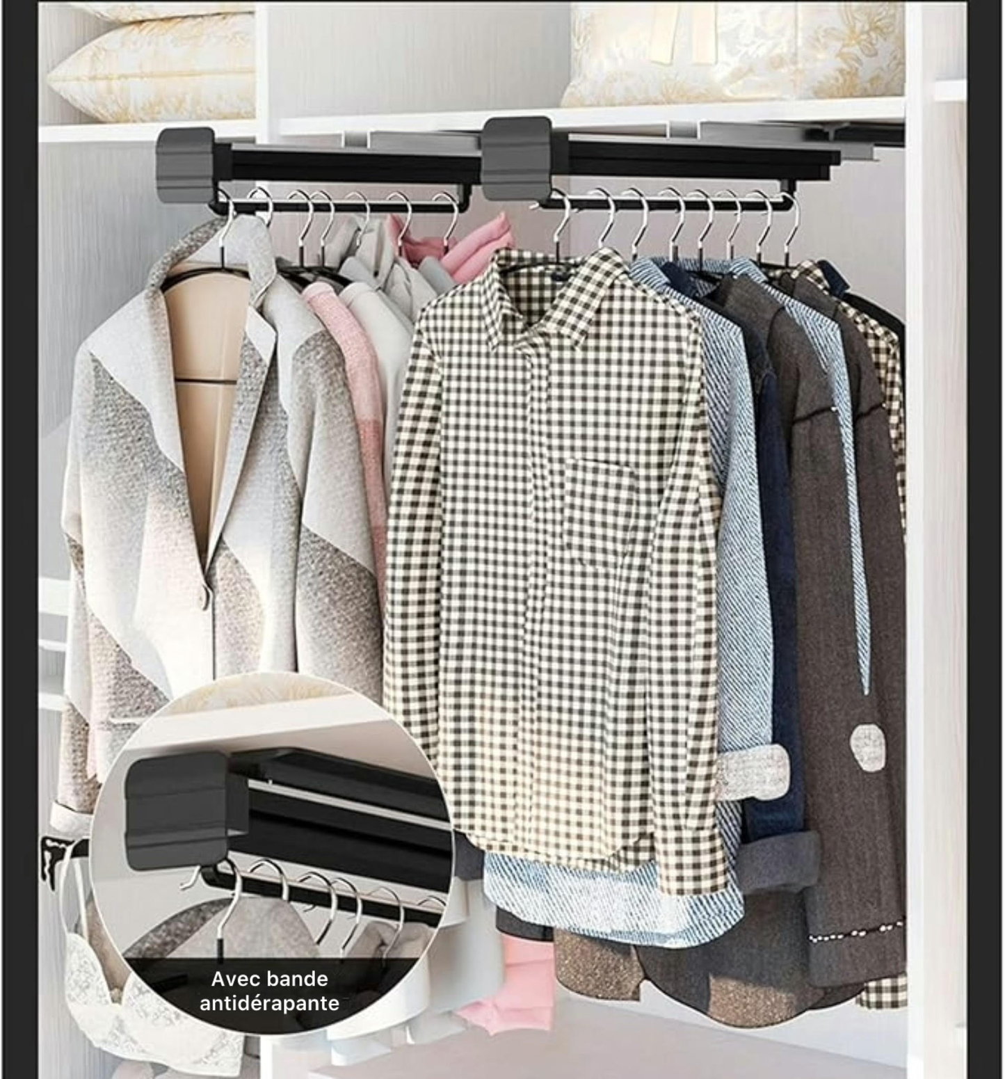 Porte-vêtements coulissant - علاقة ملابس منزلقة