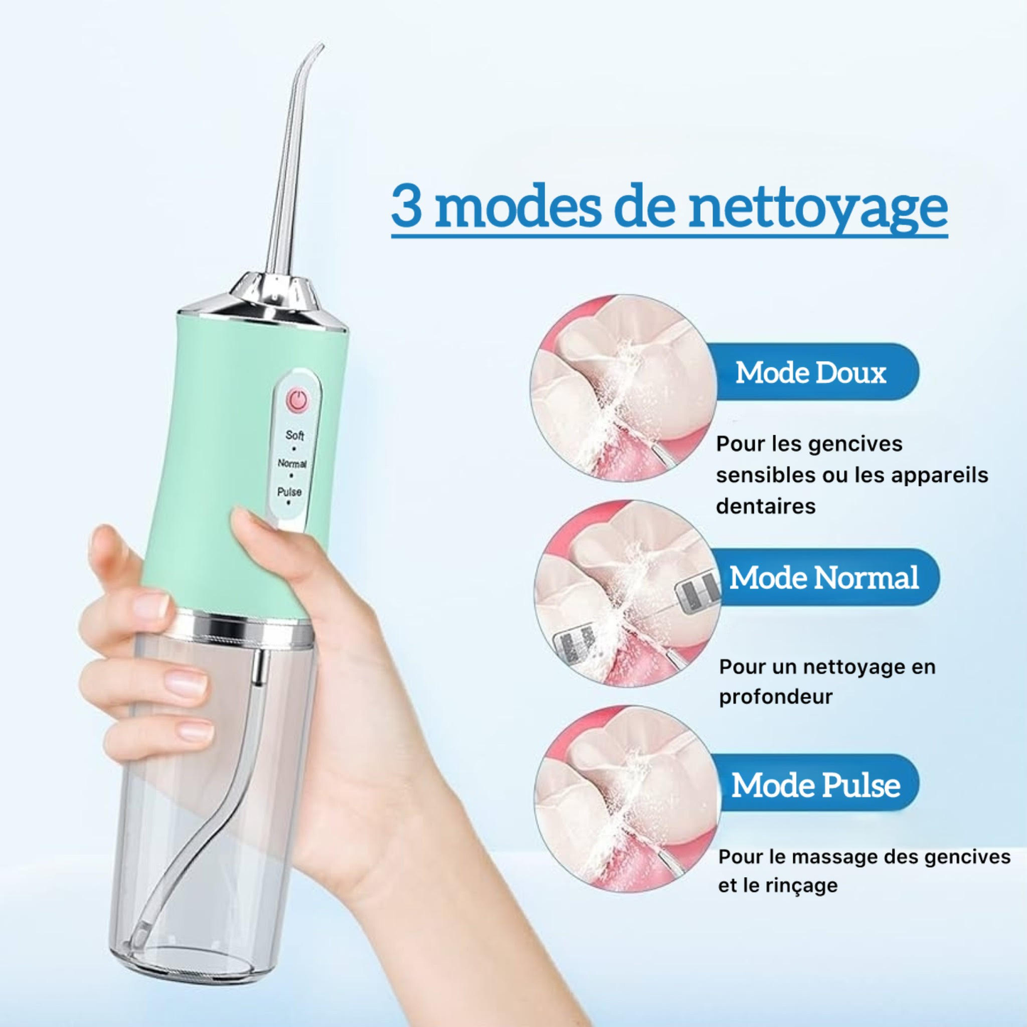 Hydropulseur dentaire portable - جهاز تنظيف الأسنان المائي