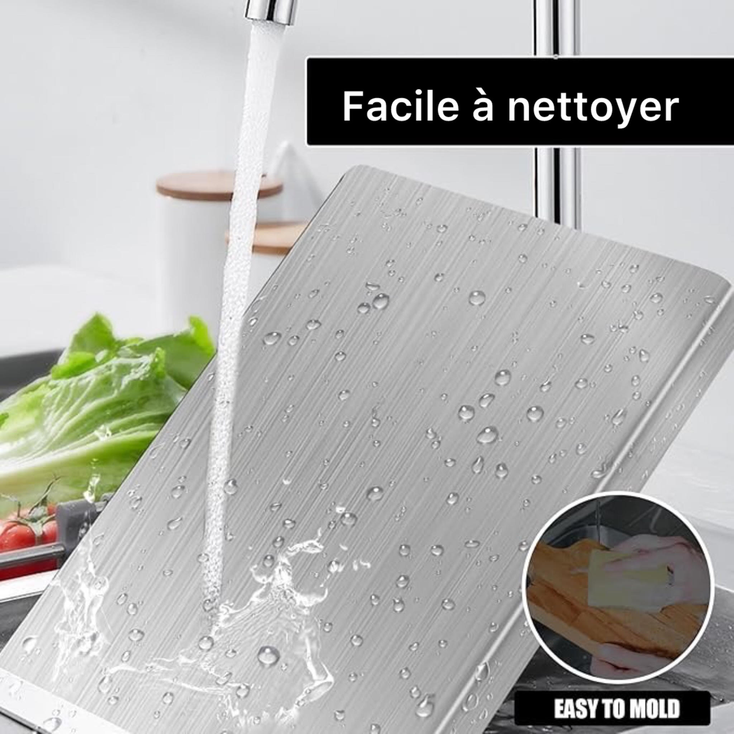 Planche de découpe Inox - لوحة التقطيع للمطبخ
