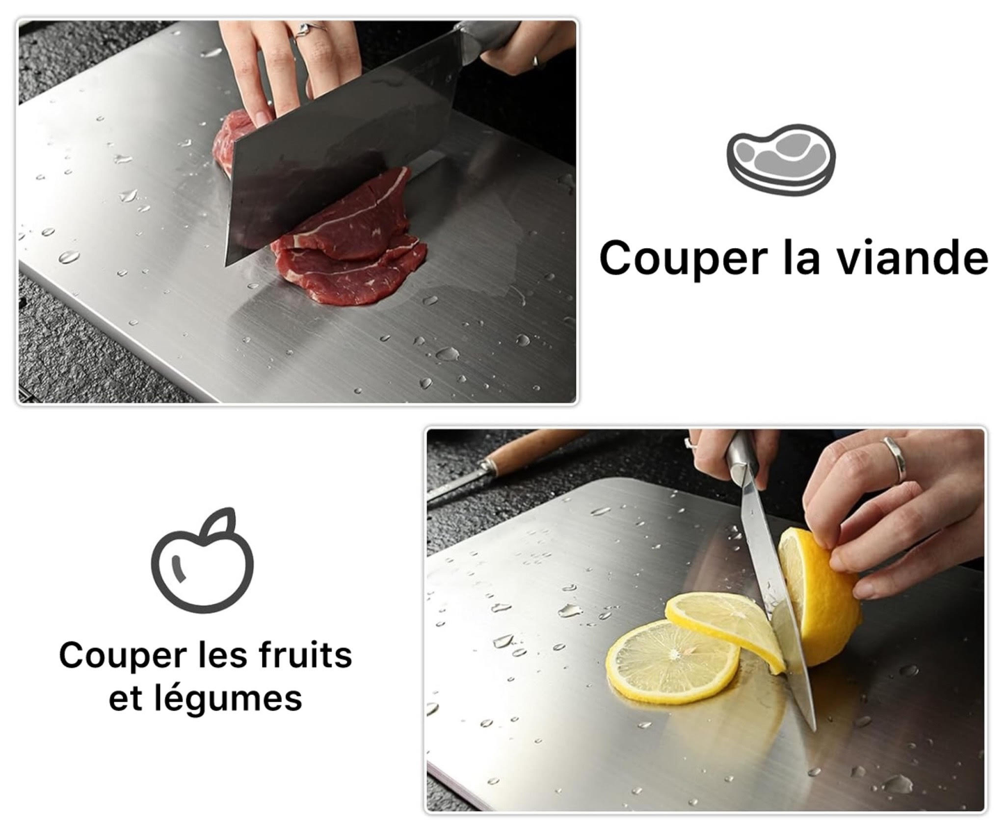 Planche de découpe Inox - لوحة التقطيع للمطبخ