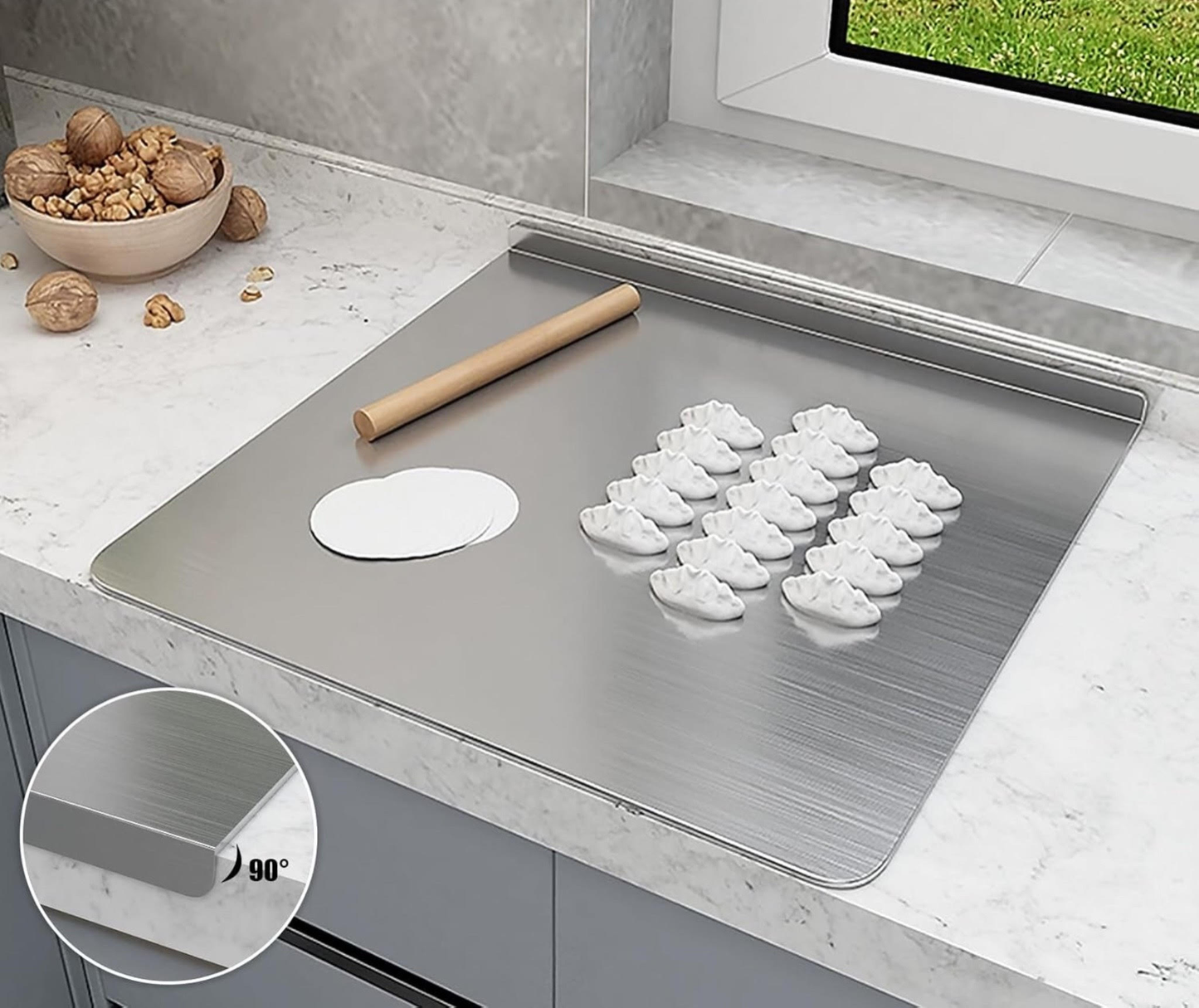 Planche de découpe Inox - لوحة التقطيع للمطبخ