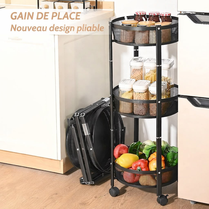 Chariot de rangement pliable - عربة تخزين متعددة الطبقات