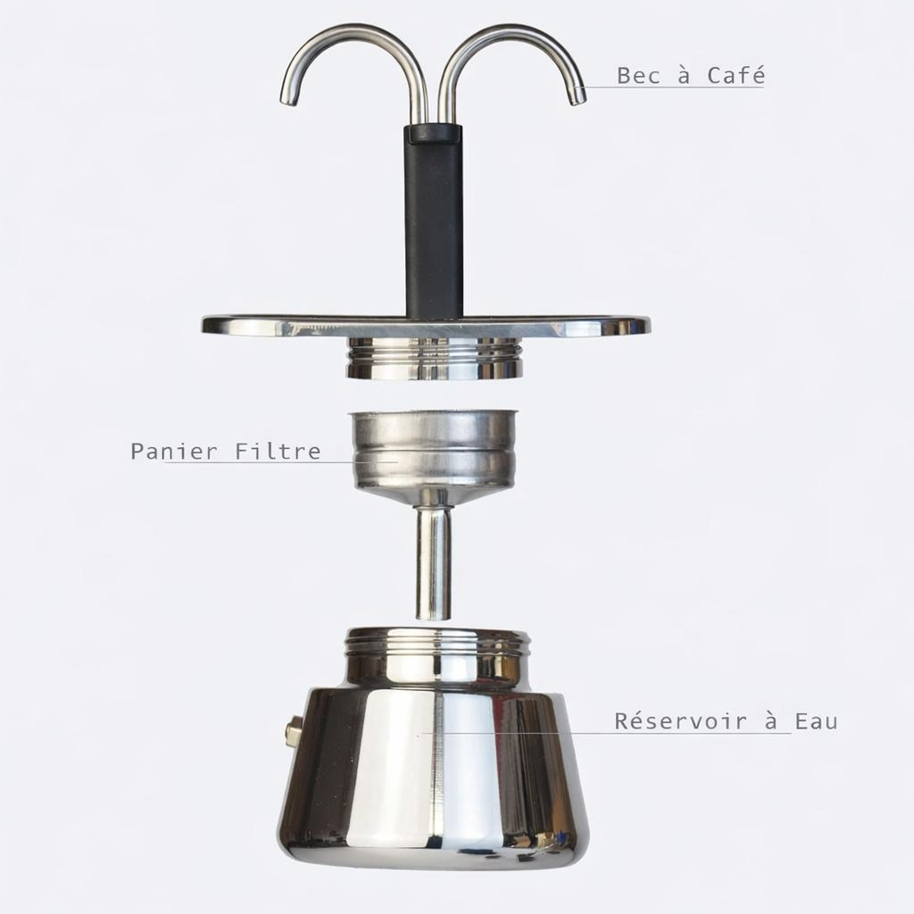 Cafetière en acier inoxydable - آلة تحضير القهوة من الستانلس ستيل