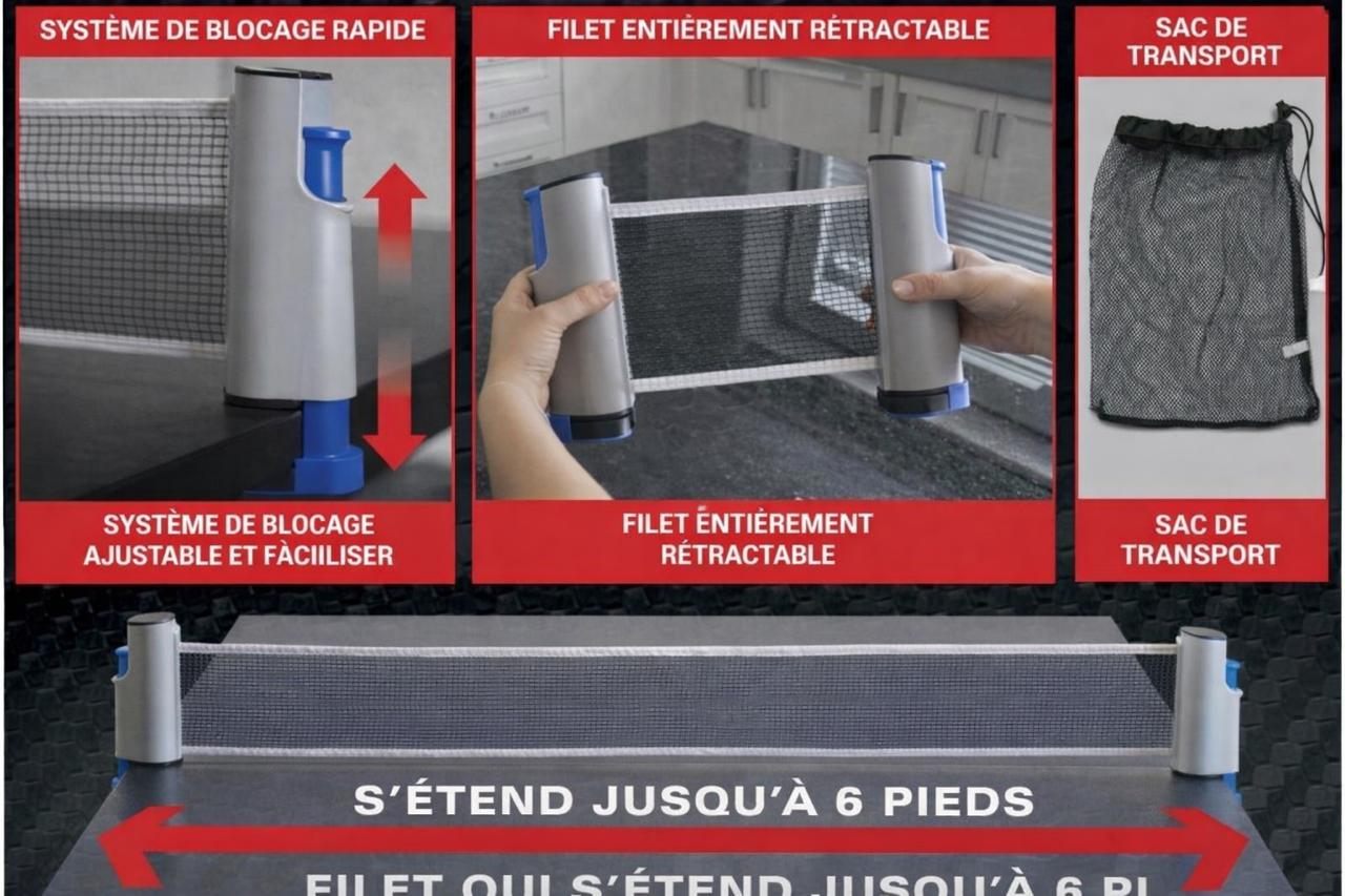 Kit de Tennis de Table Portable Complet - طقم تنس الطاولة المحمول المتكامل