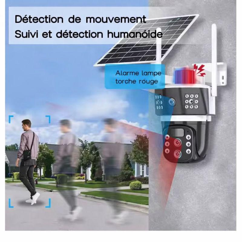 Caméra Solaire 4K Sans Fil pour Extérieur 4G/WIFI