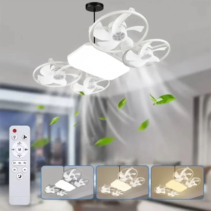 Ventilateur de plafond intelligent à 4 hélices - مروحة سقف رباعية ذكية