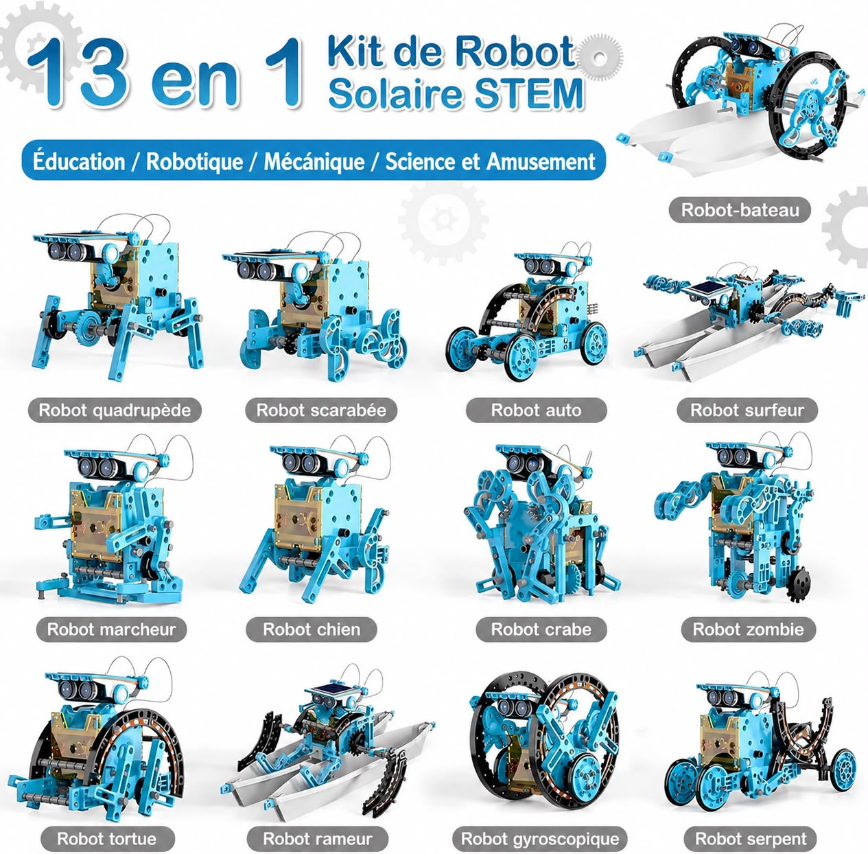 Robot Solaire Éducatif 13 en 1 - روبوت تعليمي بالطاقة الشمسية 13 في 1
