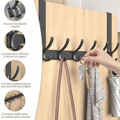 Porte-manteau de porte multifonctions - علاقة باب معدنية متعددة الخطافات