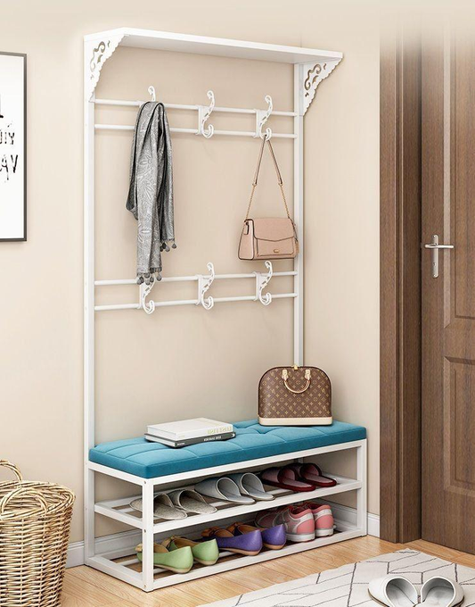Organisateur d’Entrée avec Support Manteaux et Rangement Chaussures