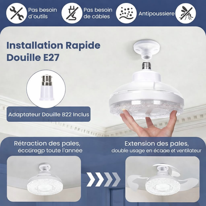 Ventilateur de plafond LED pliable -  مروحة سقف  قابلة للطي