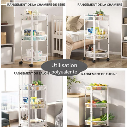 Chariot de rangement pliable - عربة تخزين متعددة الطبقات