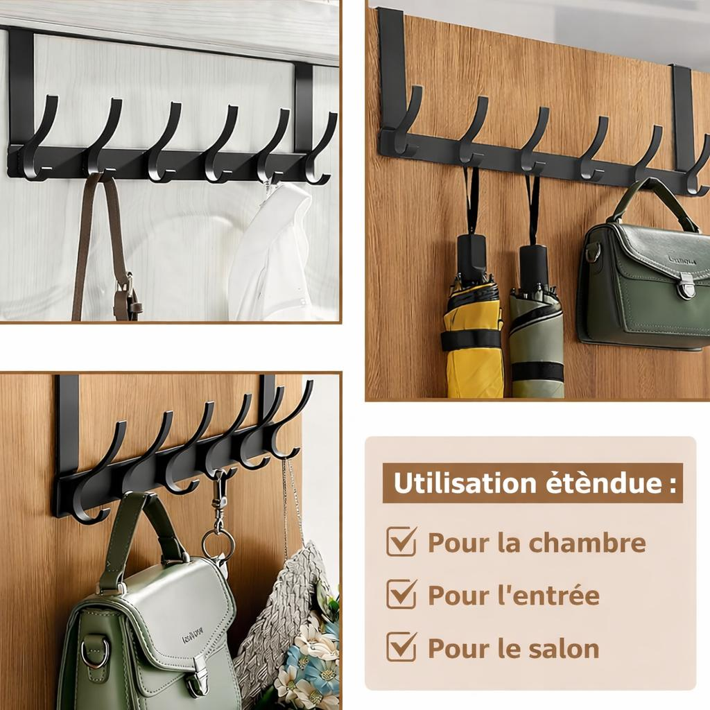 Porte-manteau de porte multifonctions - علاقة باب معدنية متعددة الخطافات