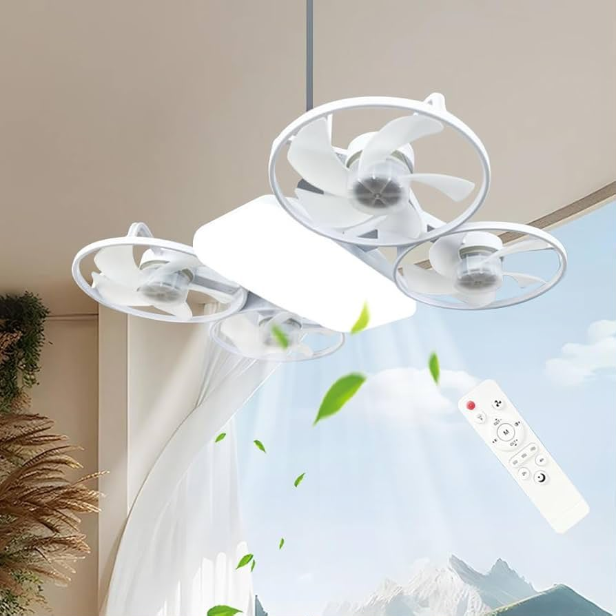 Ventilateur de plafond intelligent à 4 hélices - مروحة سقف رباعية ذكية