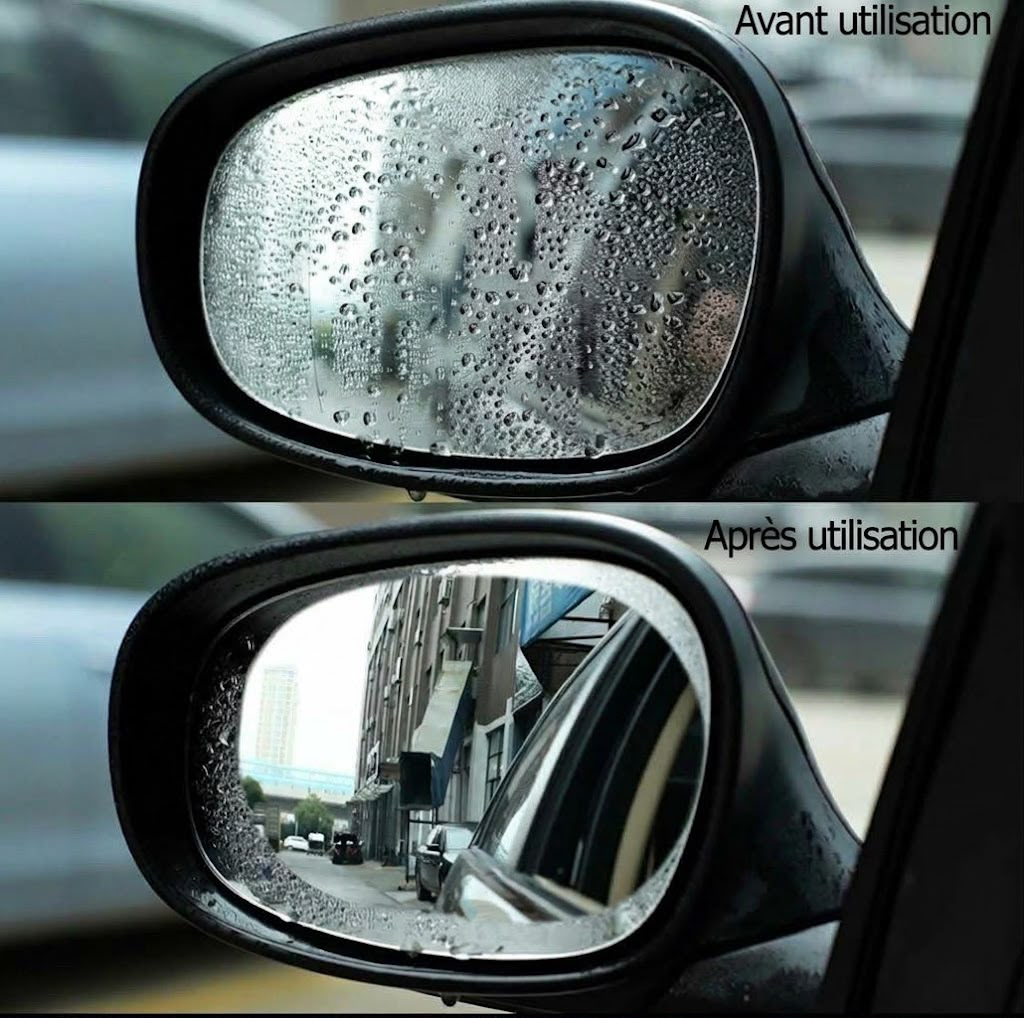 Anti-buée et anti-pluie pour rétroviseur ( 4pièces ) - ملصق مرايا السيارة المضاد للماء والضباب