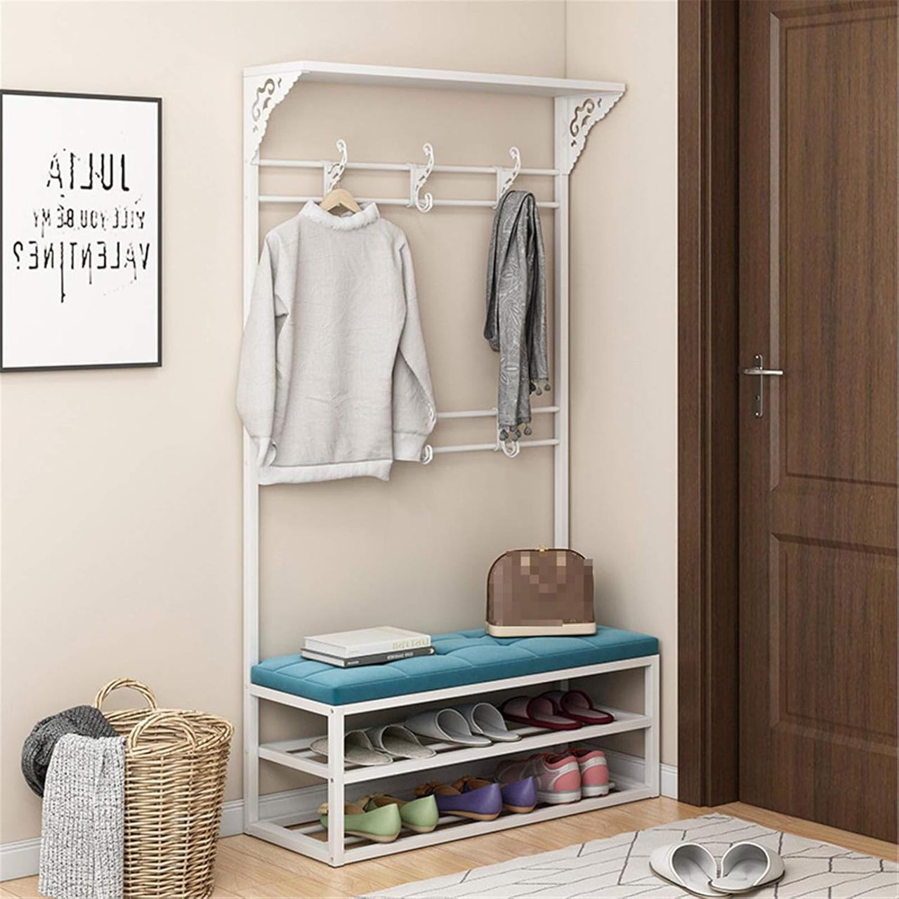 Organisateur d’Entrée avec Support Manteaux et Rangement Chaussures