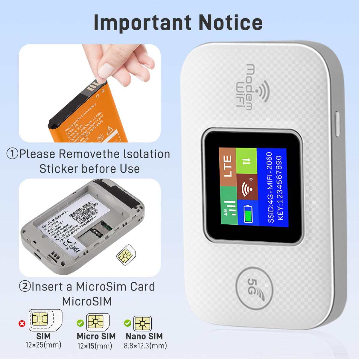 Routeur WiFi portable 4G/5G avec carte SIM راوتر WiFi محمول