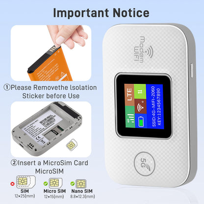 Routeur WiFi portable 4G/5G avec carte SIM راوتر WiFi محمول