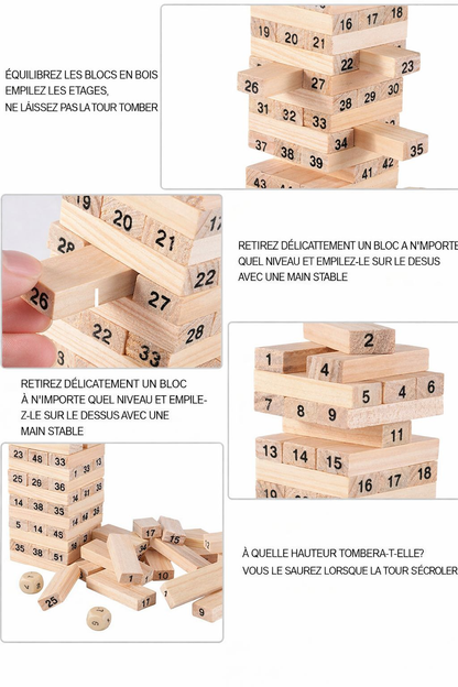 Jeu Jenga Numérique en Bois - لعبة جينغا الخشبية الرقمية