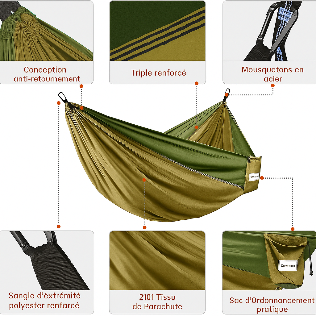 Hamac de camping portable - أرجوحة التخييم المحمولة