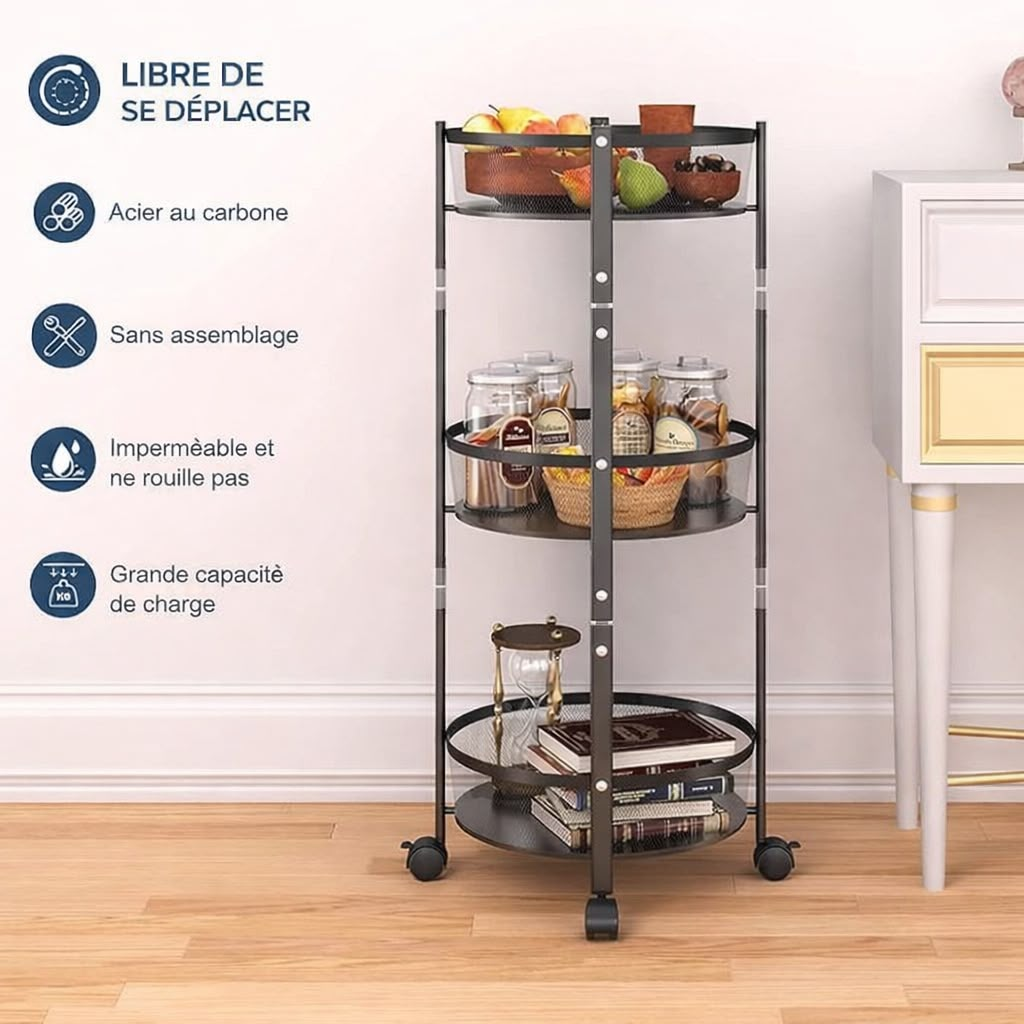 Chariot de rangement pliable - عربة تخزين متعددة الطبقات