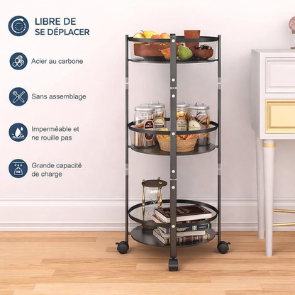 Chariot de rangement pliable - عربة تخزين متعددة الطبقات